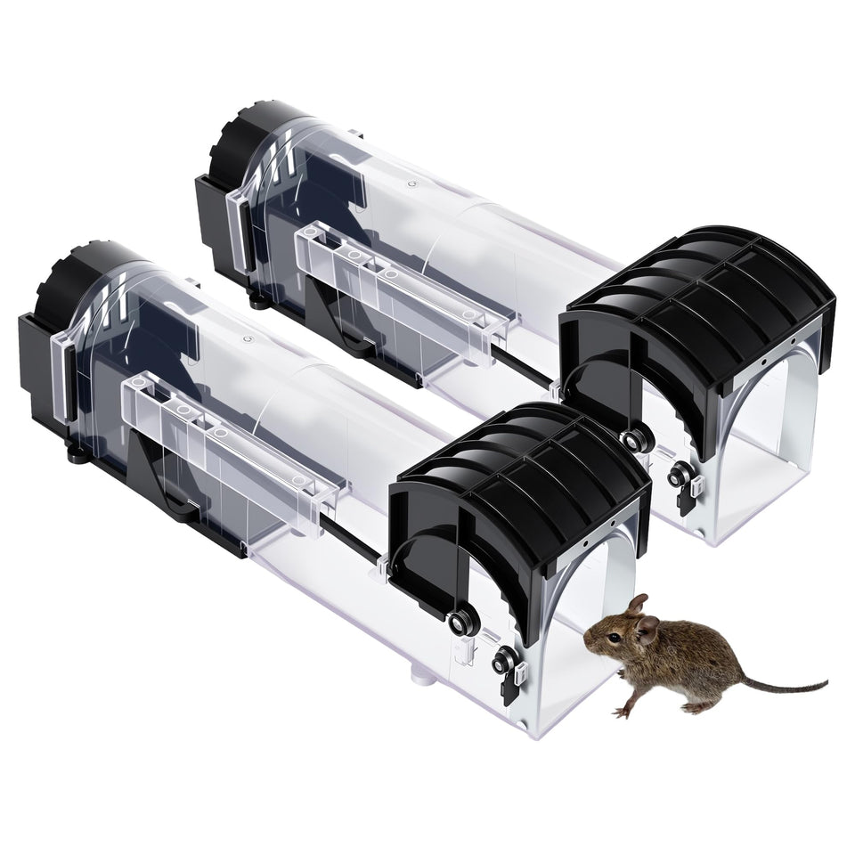 Ziprusburk humane live-catch trap with clear housing for quick verification.
