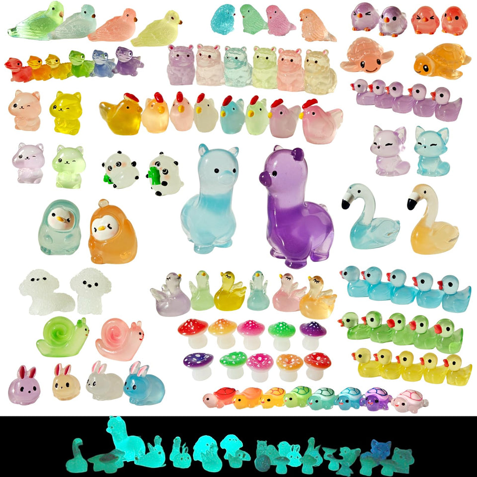 ZITU ISCHYROS luminous mini resin animals glow in the dark for garden ambiance.