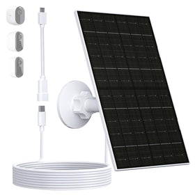 Zivif 7W solar panel mounted outdoors powering Arlo Essential 2K camera.