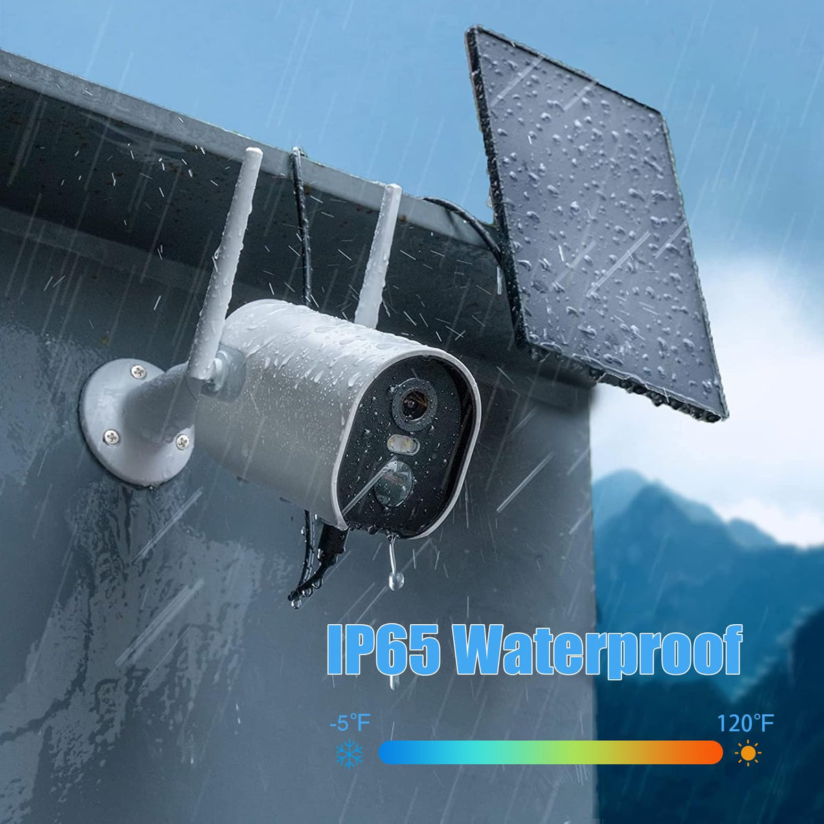Zivif IP65 waterproof solar panel withstands rain and snow for year-round use.