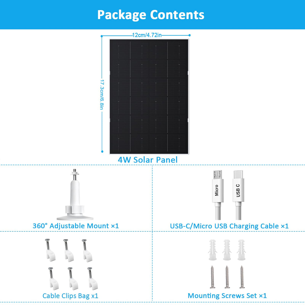 Zivif USB solar panel side view compact profile for discreet mounting
