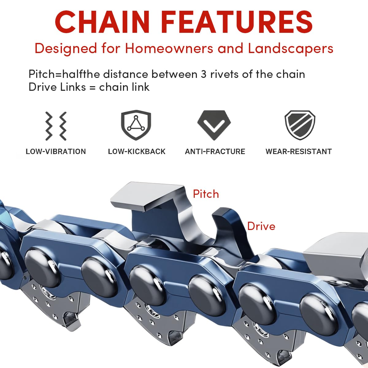 ZIYIZE 3-8 LP pitch chain improves engagement and control.