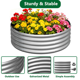 Zizin 2ft round bed with anti-corrosion finish resists weather.