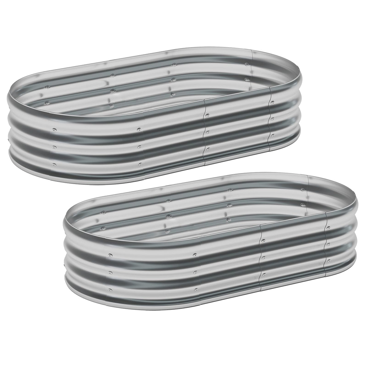 Zizin 4x2x1ft silver garden bed ready for vegetables