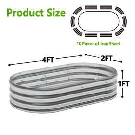 Zizin oval metal planter with anti-corrosion finish for durable outdoor use