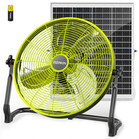 ZIZIWIN 18-inch solar fan front view for outdoor cooling and greenhouse use