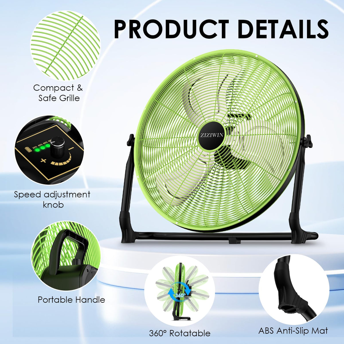 ZIZIWIN durable metal frame supports outdoor use in all weather.