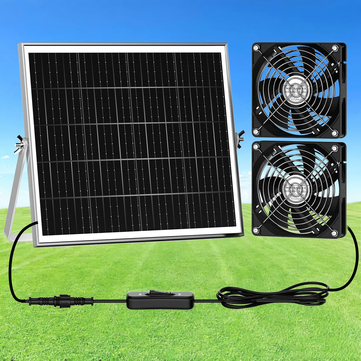 ZIZIWIN 5.5-inch solar coop fan panel-exterior enables flexible outdoor placement and daylight operation.