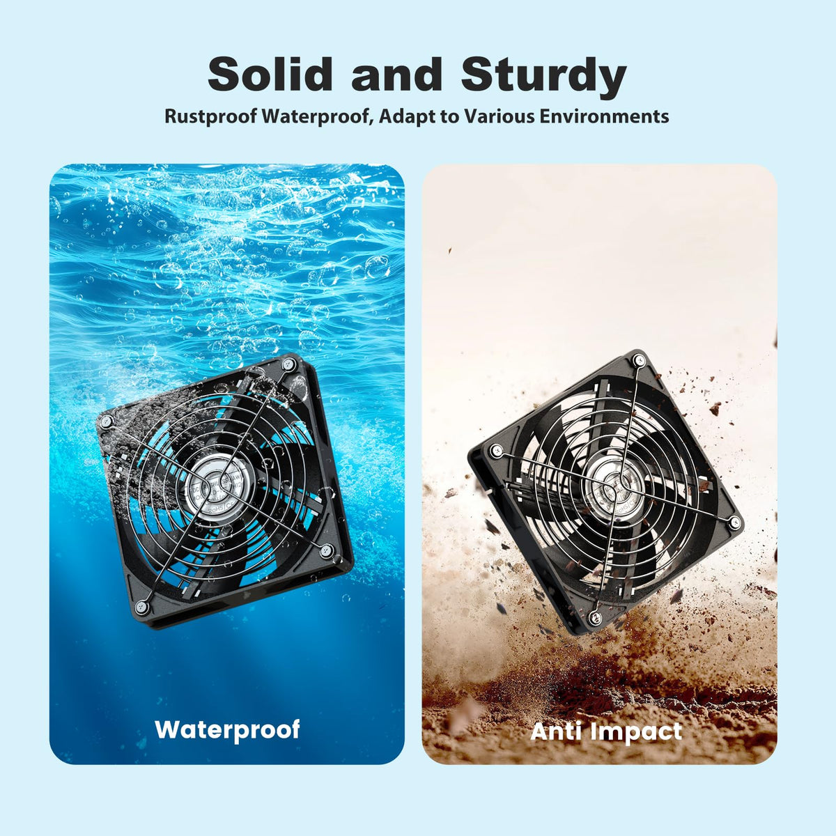 ZIZIWIN detachable-panel-and-fan setup supports outside panel, inside fan placement.