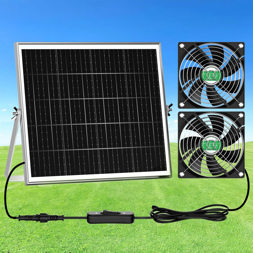ZIZIWIN solar chicken coop fan assembly for quick fresh air circulation