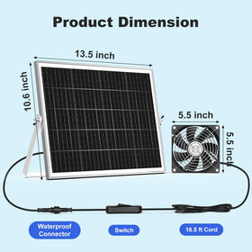 ZIZIWIN solar coop fan exhaust-use for efficient air movement and venting.