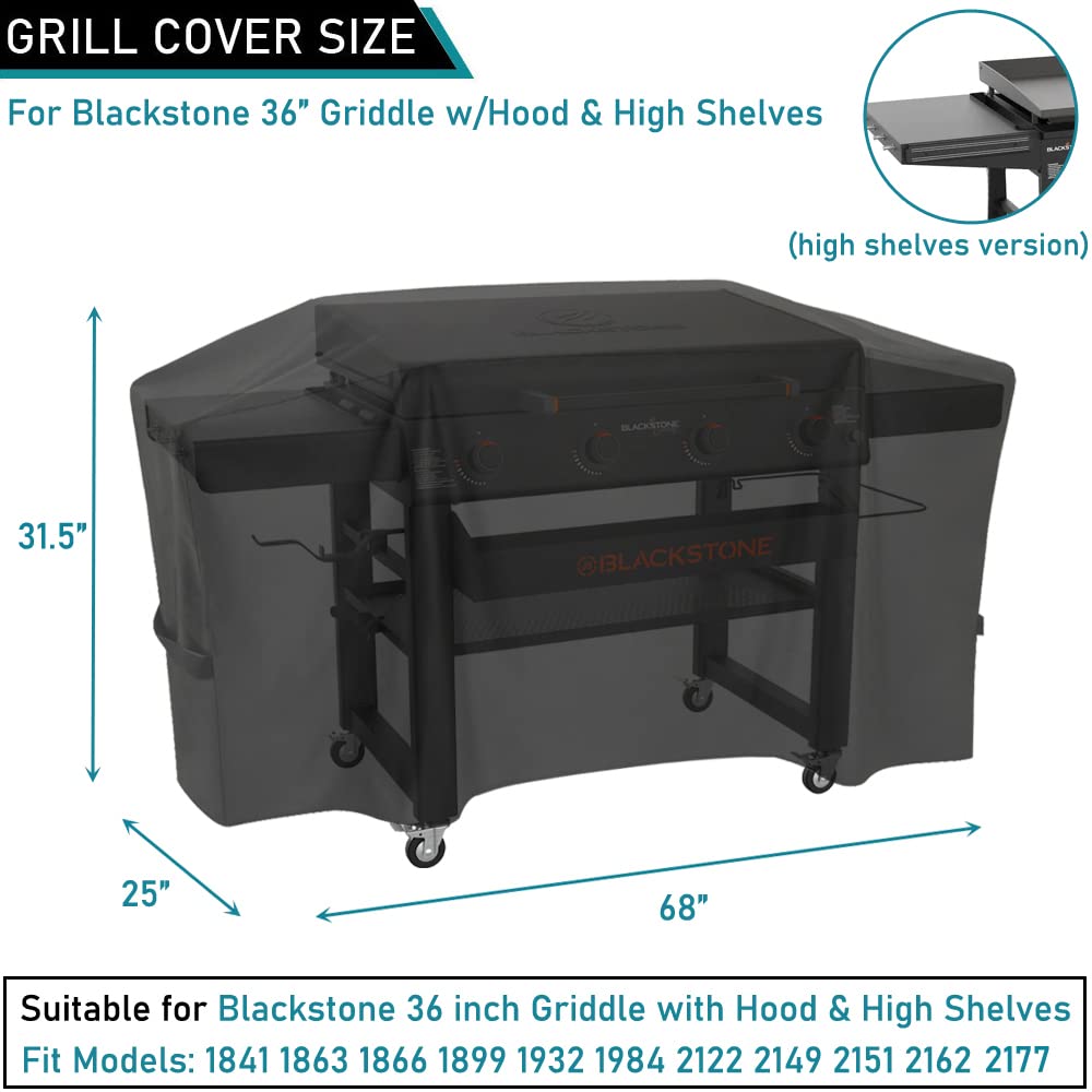 ZJYWSCH griddle cover side view shielding against wind and snow
