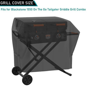 Waterproof PVC coating keeps Blackstone 17-inch Tailgater griddle dry in rain.