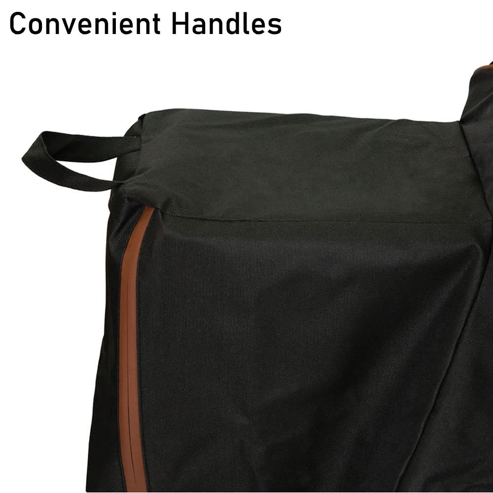 ZJYWSCH grill cover with handles and zipper eases installation
