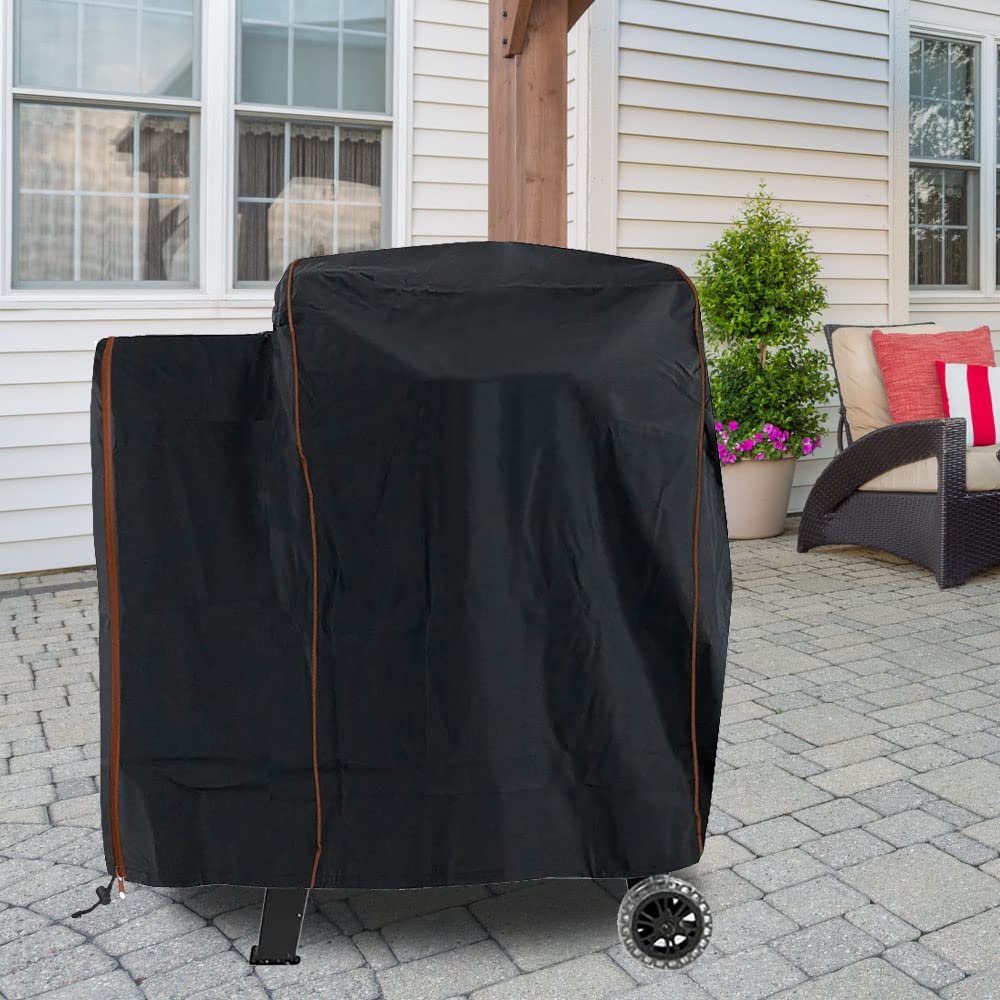 ZJYWSCH grill cover protects pellet grills from weather and outdoor elements