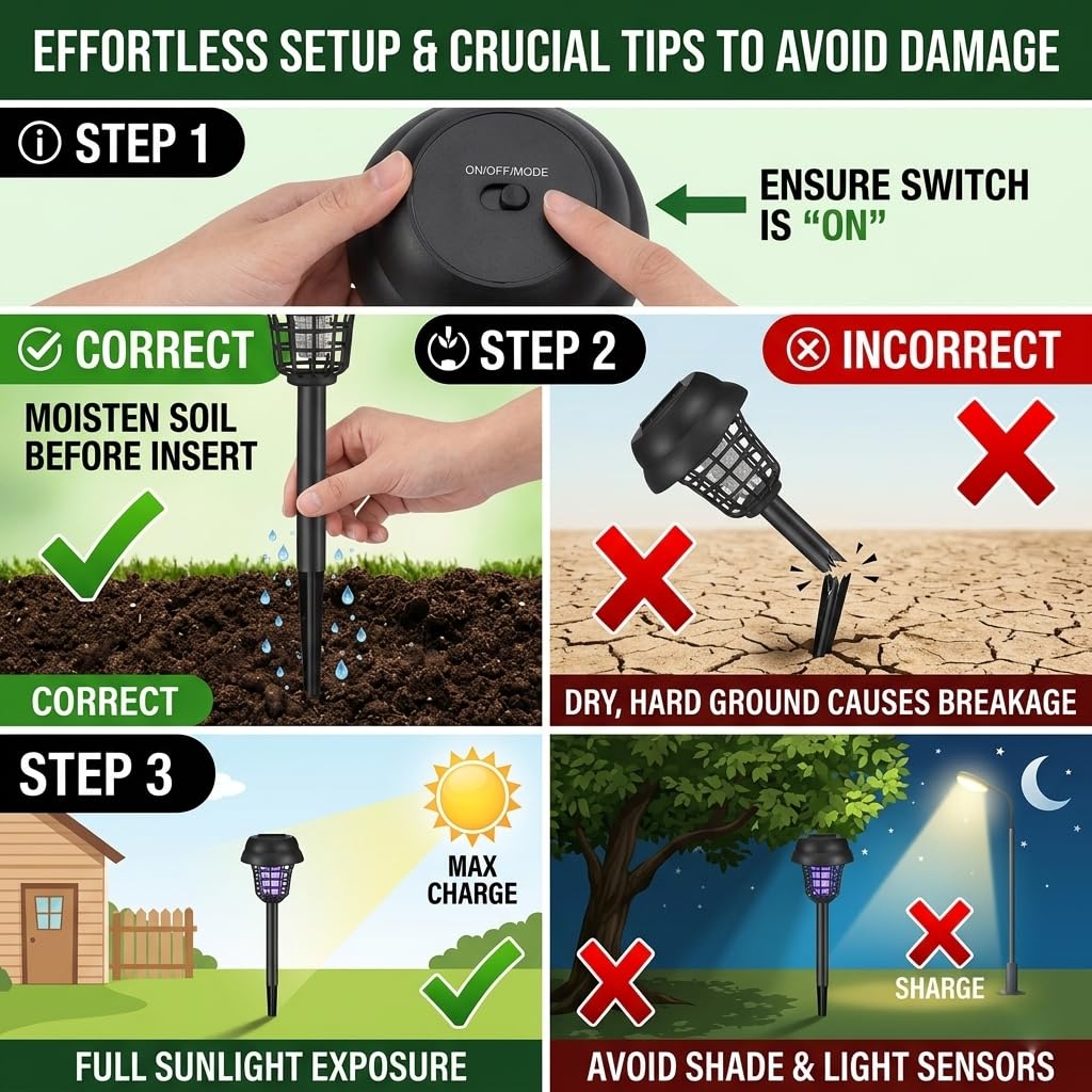 ZLieatmp solar bug zapper 4-pack package for full perimeter defense.