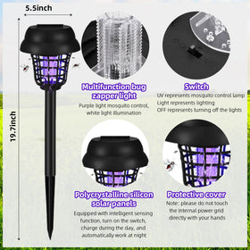 ZLieatmp solar bug zapper dual light mode combines zapper with ambient lighting.
