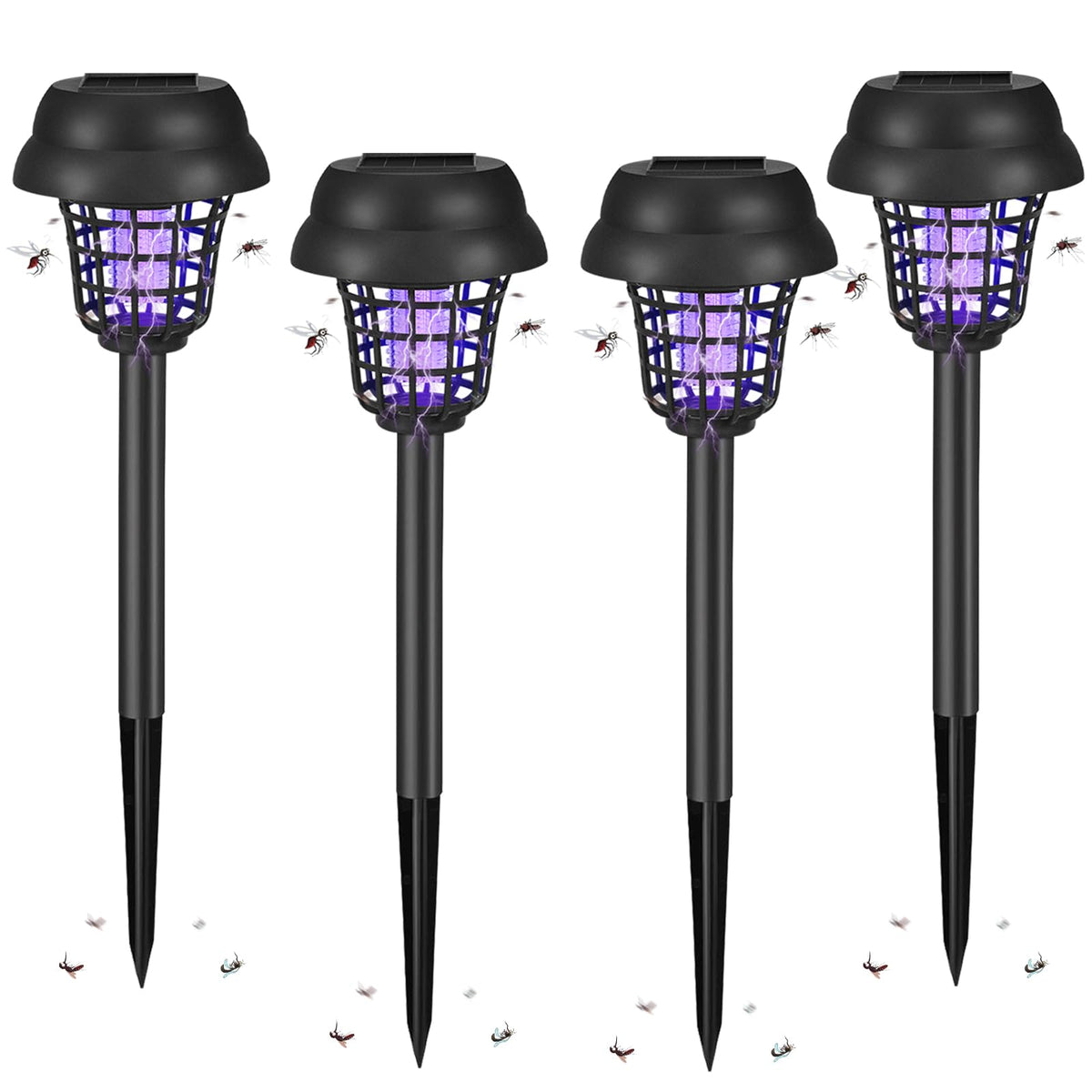 ZLieatmp solar bug zapper front view, ideal for patio perimeter defense.