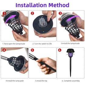 ZLieatmp solar bug zapper ground stake design enables easy installation.