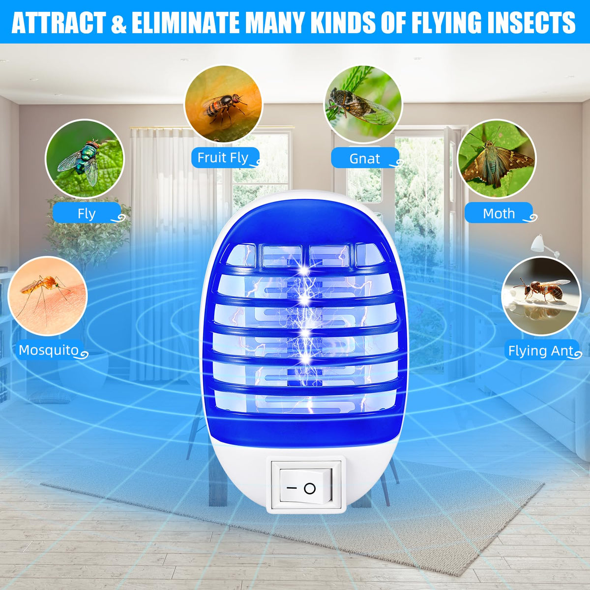 ZLieatmp bedroom-friendly zapper operates quietly for undisturbed nights.