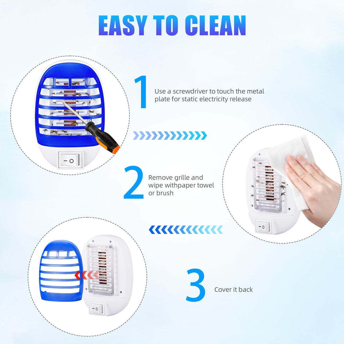 ZLieatmp kitchen-use zapper protects food prep areas from flying insects.
