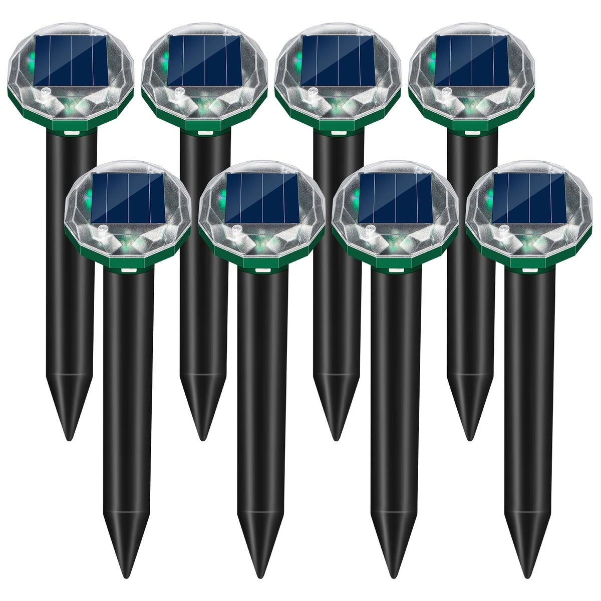 ZLieatmp 8Pack sonic gopher repellent solar powered keeps your lawn pest-free