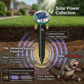 ZLieatmp frequency adaptation mole deterrent prevents pests from adapting