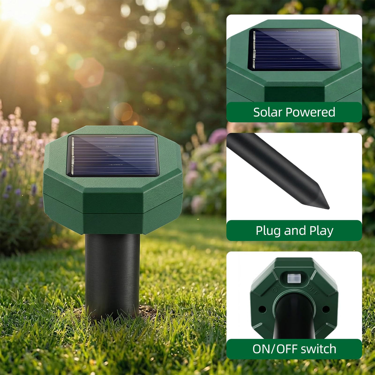 ZLieatmp ground installation pilot-hole guide helps quick, precise staking along garden borders.