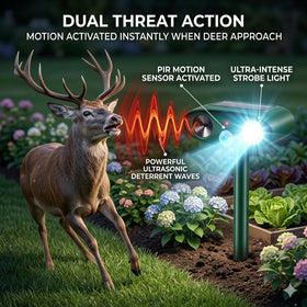 ZLieatmp Fortress Pro LED flash light deterring nocturnal intruders without harming pets.