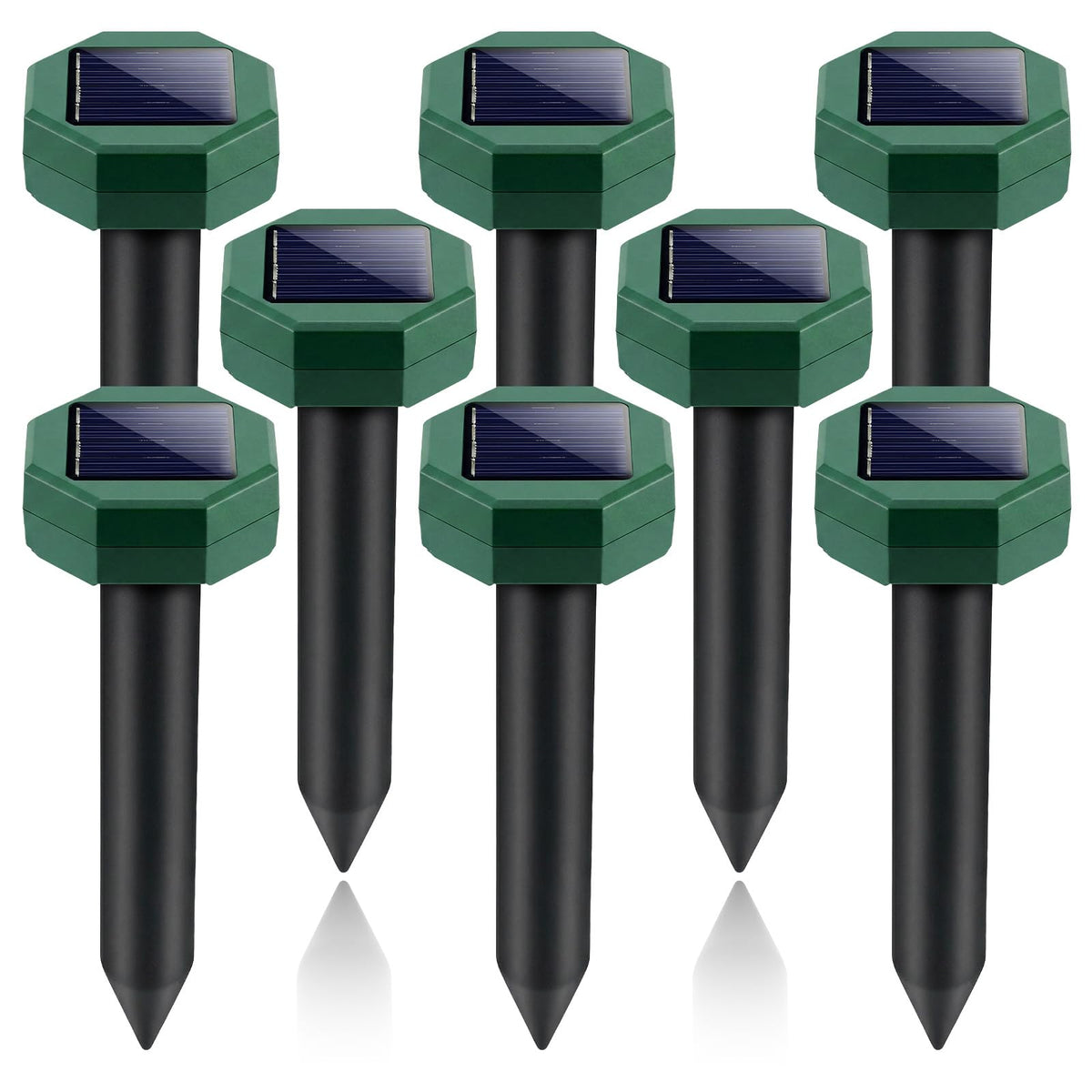 ZLieatmp mole repellent solar spike pack protects lawns by deterring burrowing pests without chemicals.