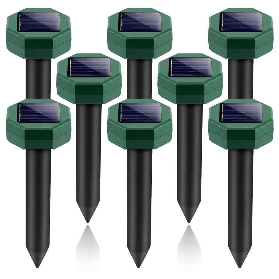 ZLieatmp mole repellent solar spike pack protects lawns by deterring burrowing pests without chemicals.