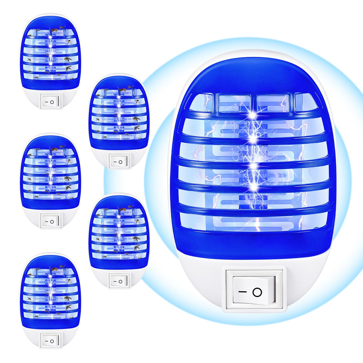 ZLieatmp six-pack plug-in mosquito zapper for indoor use provides quiet, energy-efficient insect control.