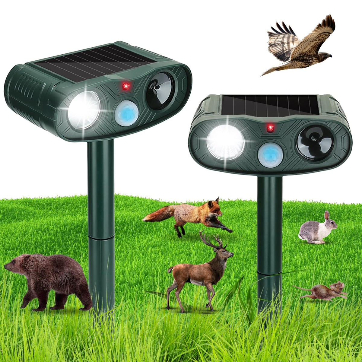 ZLieatmp solar animal repeller demonstrates deer detection with motion-triggered deterrents