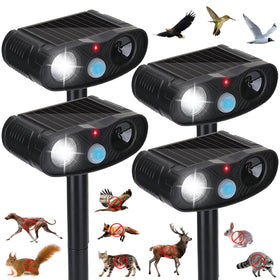 ZLieatmp solar animal repeller front view shows motion-activated deterrence for yards.