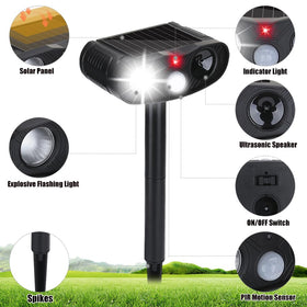 ZLieatmp solar animal repeller installation height of 9-10 inches optimizes sun exposure.