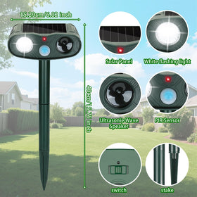 ZLieatmp solar repeller mounted 9-10 inches high for optimal sun exposure