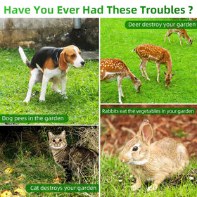 ZLieatmp solar animal repeller side panel highlights rugged outdoor housing for year-round use.