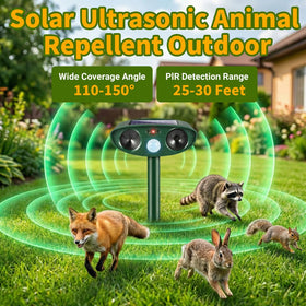 ZLieatmp Squirrel Fortress Pro ultrasonic outdoor unit deters backyard intruders.
