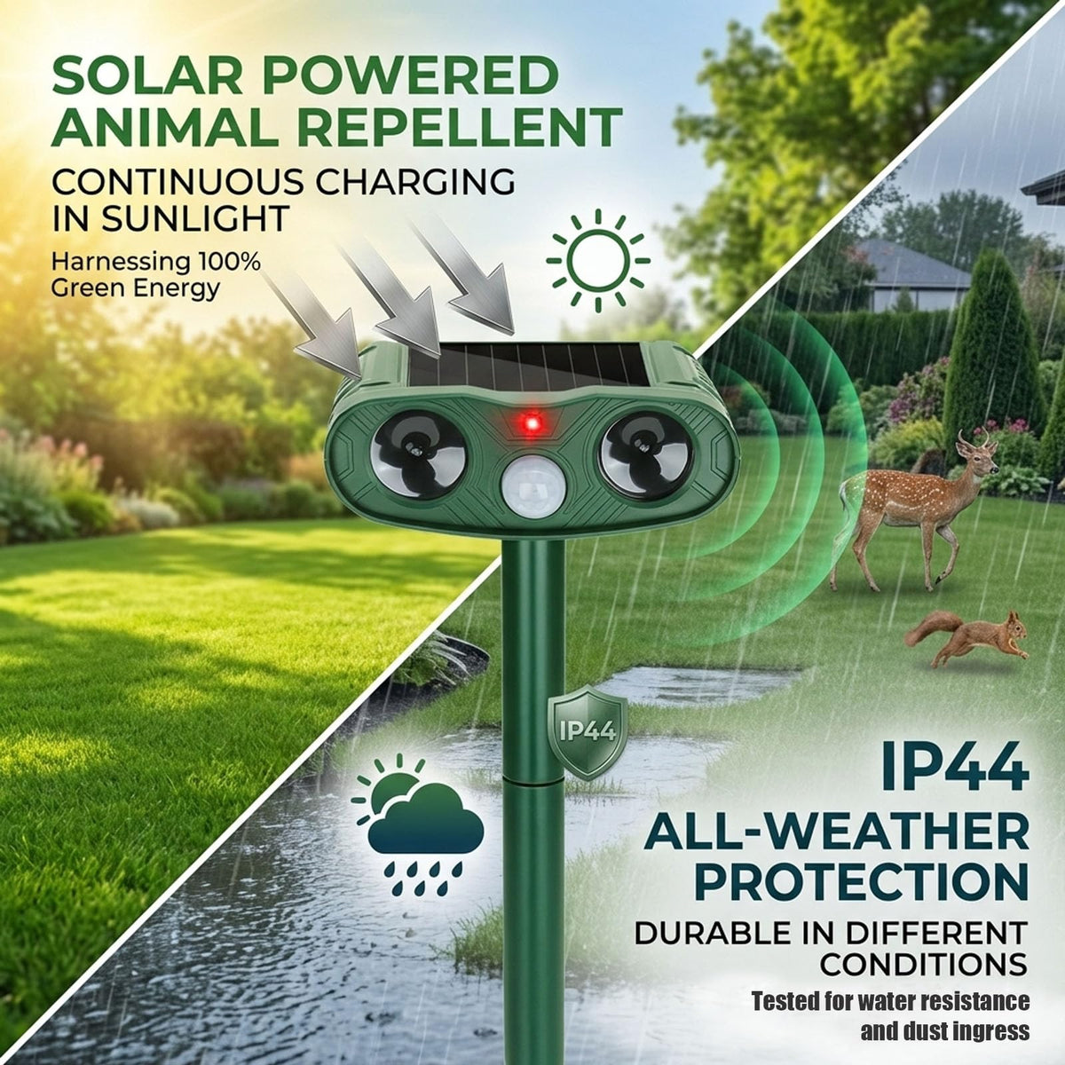 ZLieatmp ultrasonic-deterrent sound emits humane signals to discourage intruders