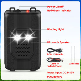 ZLieatmp ultrasonic deterrent with flashing lights deters mice silently in garages.