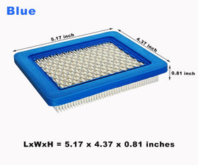 ZLKSKER 5pcs blue air filter pack side view for durable filtration.