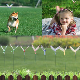 ZLMC blue dragonfly clip adds cool tones to garden beds and porches.