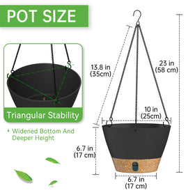 ZMTECH 2-Pack 10-Inch hanging planter removable tray for easy cleaning and drainage