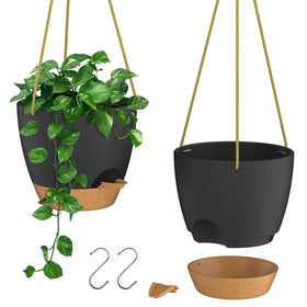 ZMTECH 8-inch hanging planter showing drainage holes for healthy soil aeration