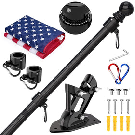 ZMTECH American flag 5ft pole for outdoor display with stainless steel construction.