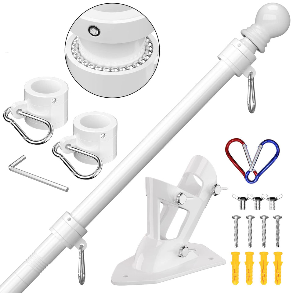 ZMTECH 6ft flag pole outdoor kit ready for simple garden mounting