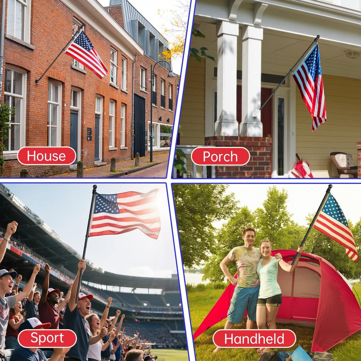 ZMTECH weather-resilient flagpole stands strong against wind and rain.