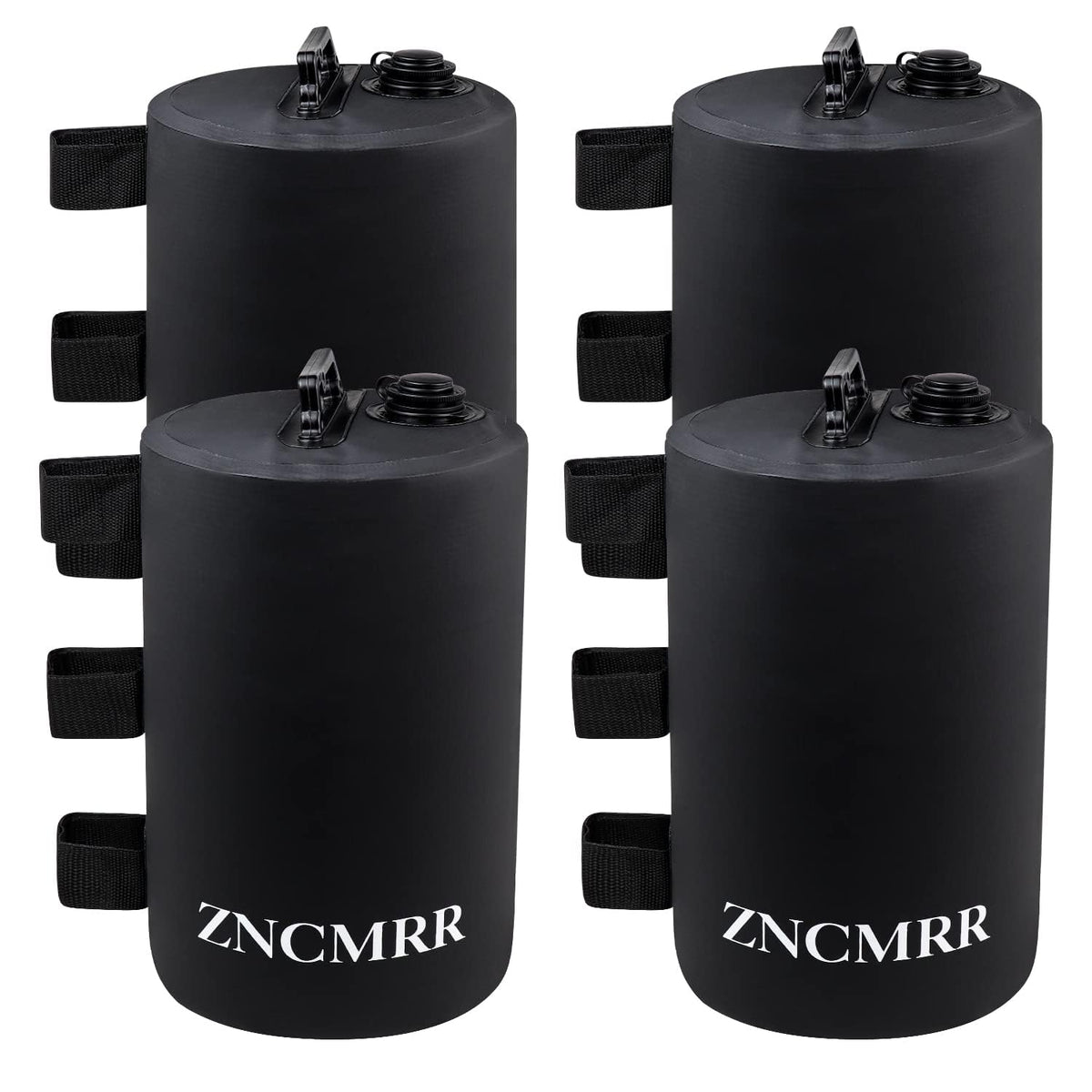 ZNCMRR canopy weight bags filled with water for secure, wind-resistant tent anchoring.