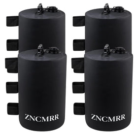 ZNCMRR canopy weight bags filled with water for secure, wind-resistant tent anchoring.