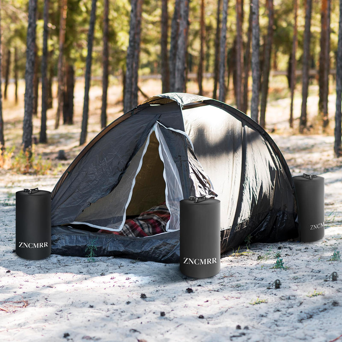 ZNCMRR 4-pack weight bags made with durable 500D PVC for outdoor use.